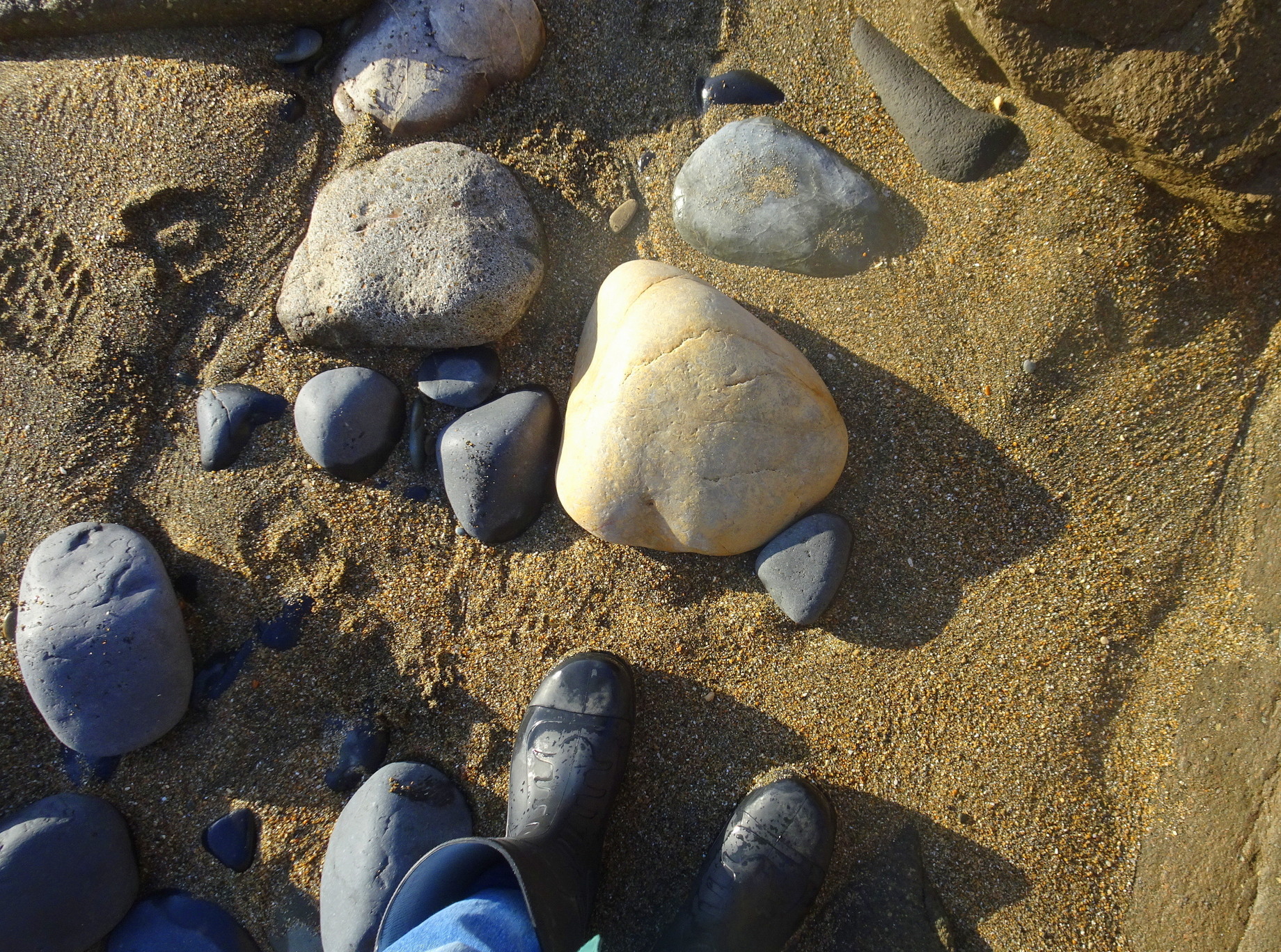 A large quartzite rock.