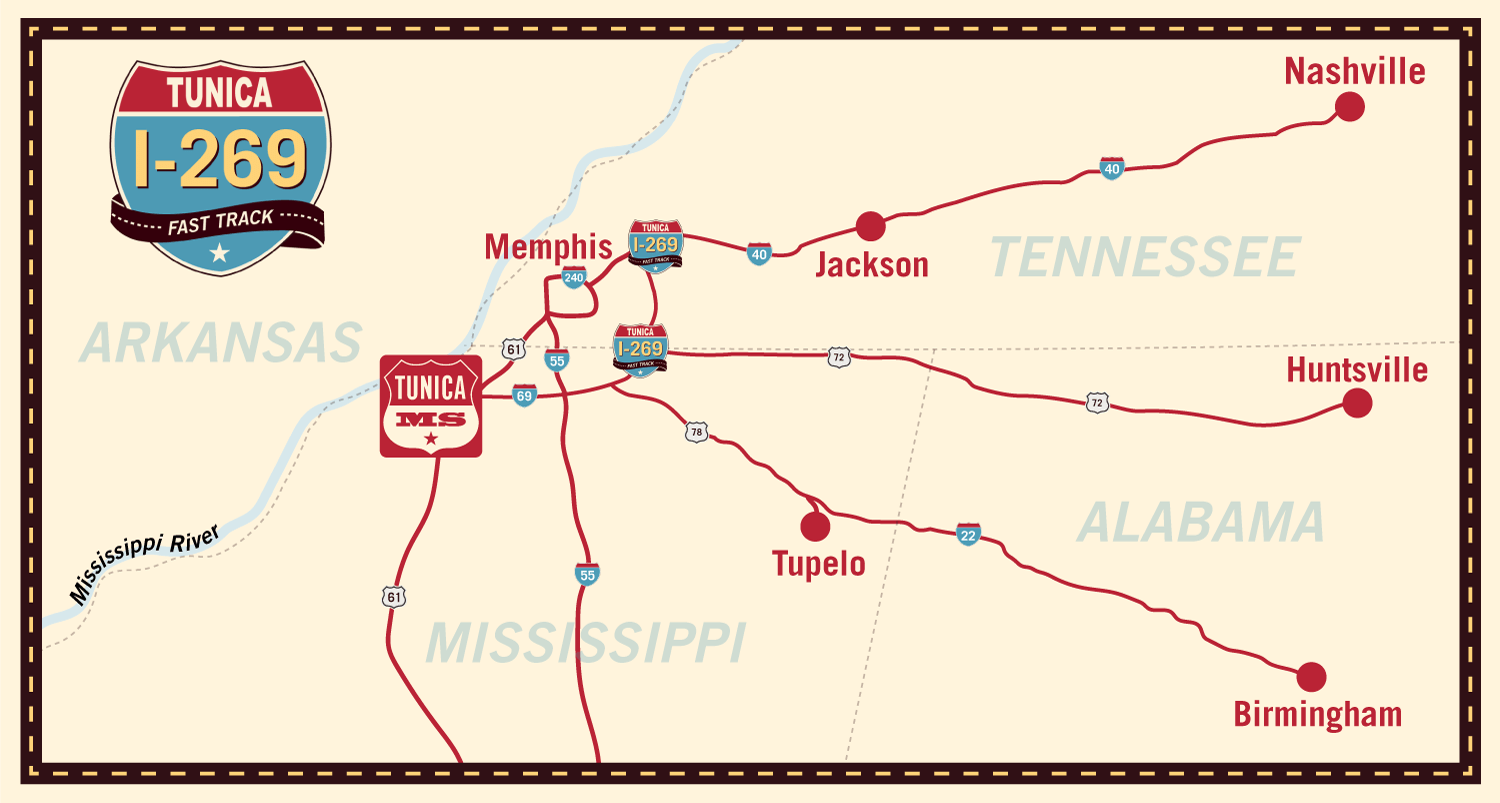 Road In Tunica County Mississippi Map I 269 Map For Website 