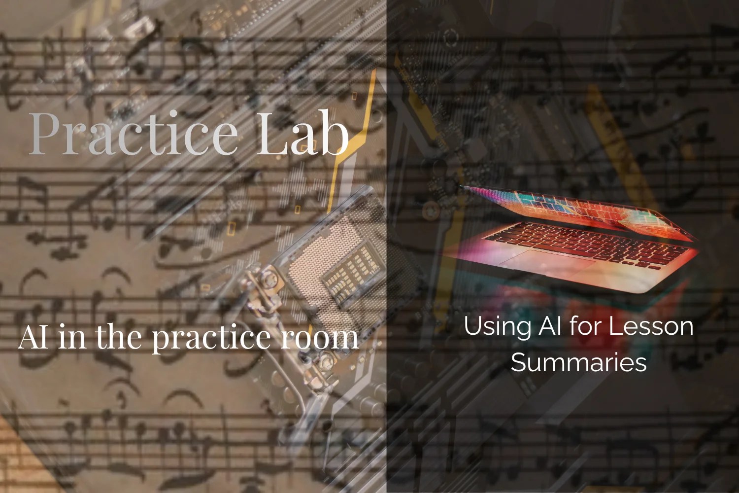 A header for the Practice Lab, a series about using AI in the music practice room