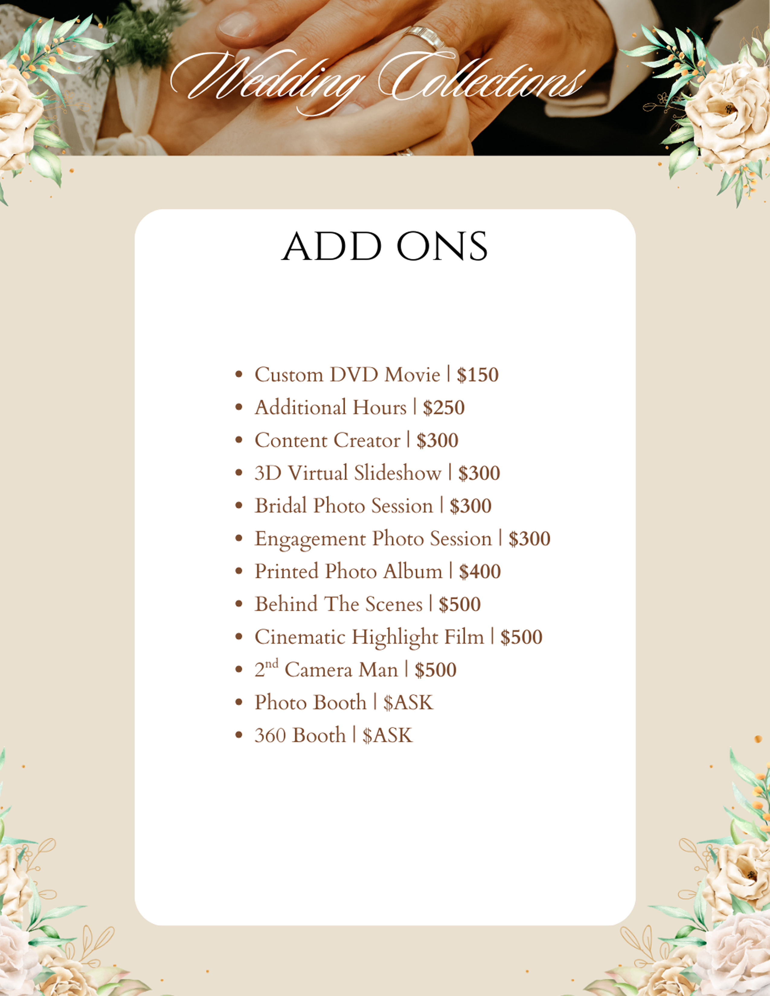 Wedding Add Ons