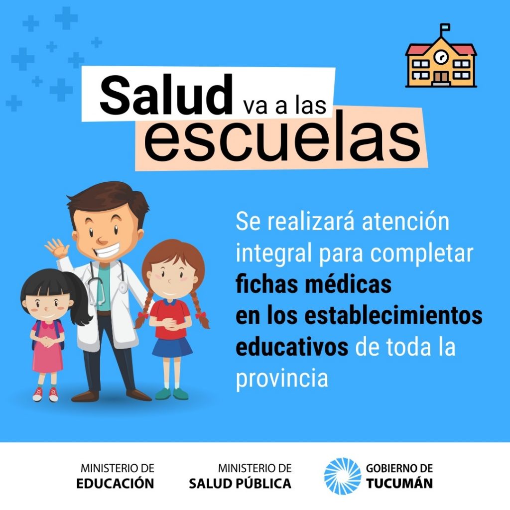 Cronograma de visitas: «La Salud va a la Escuela» visitará establecimientos de toda la provincia