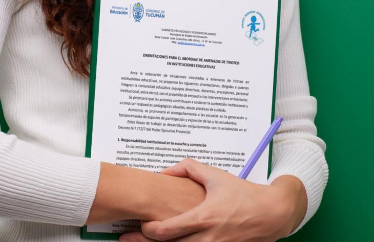 Educación elaboró una guía para el abordaje de amenazas de tiroteo en instituciones educativas