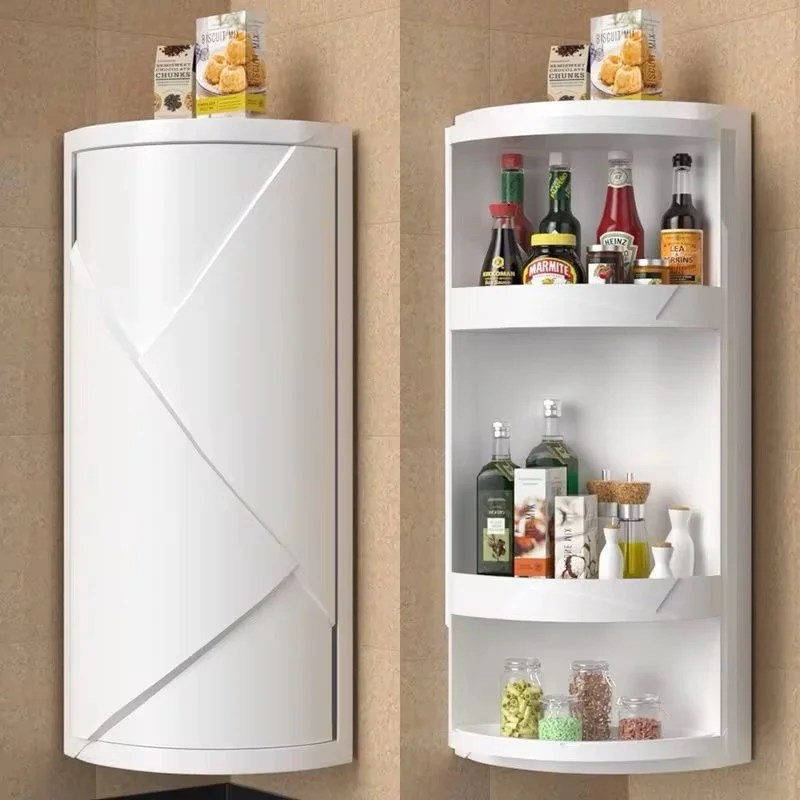 3 Tier Wall Mounted Rotating Corner Shelf
