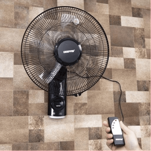 Geepas 16 Inch Wall Fan With Remote Control | 3 Speed Settings | Oscillating & Static Feature | 60W | GF9479