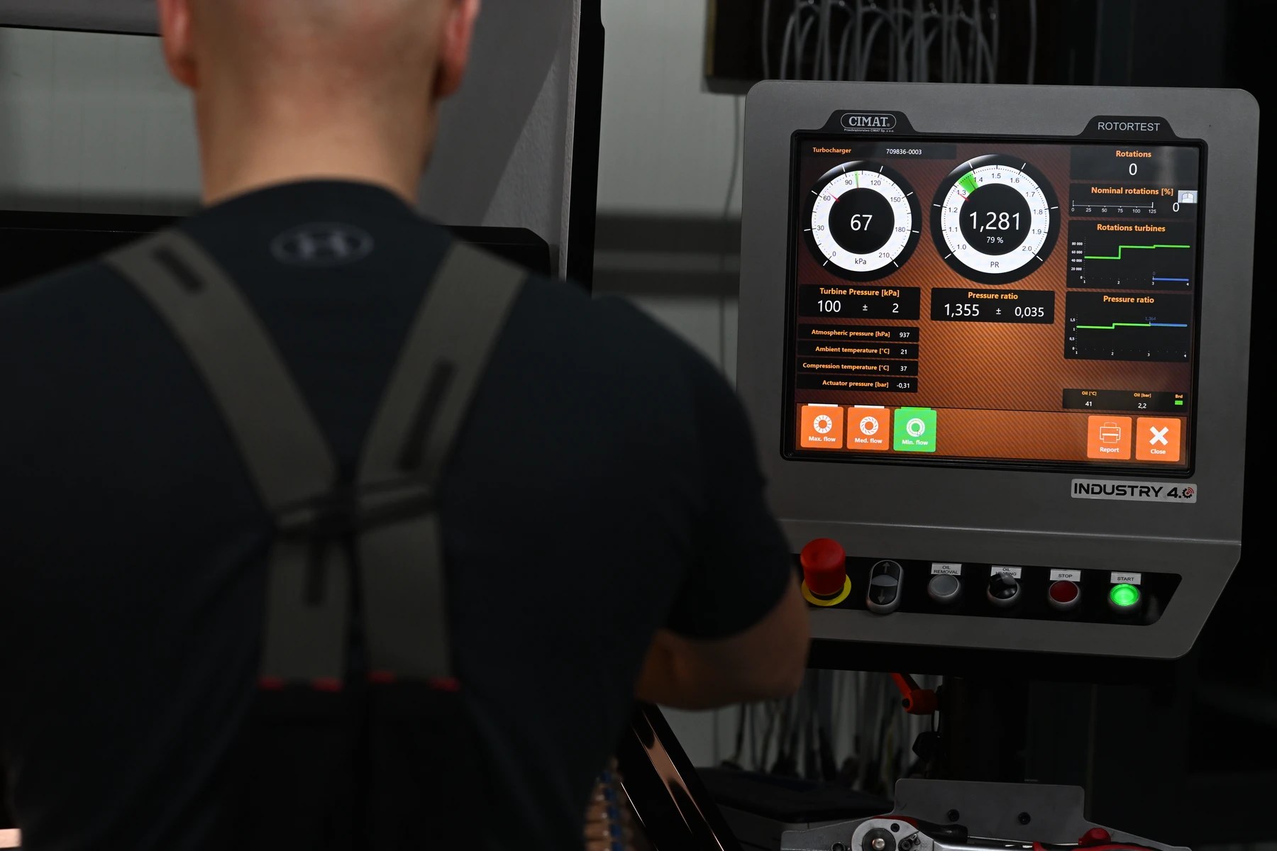Procesul de testare, calibrare şi recondiţionare a turbosuflantei la Turbomaster.