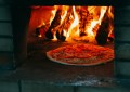 pizza in oven