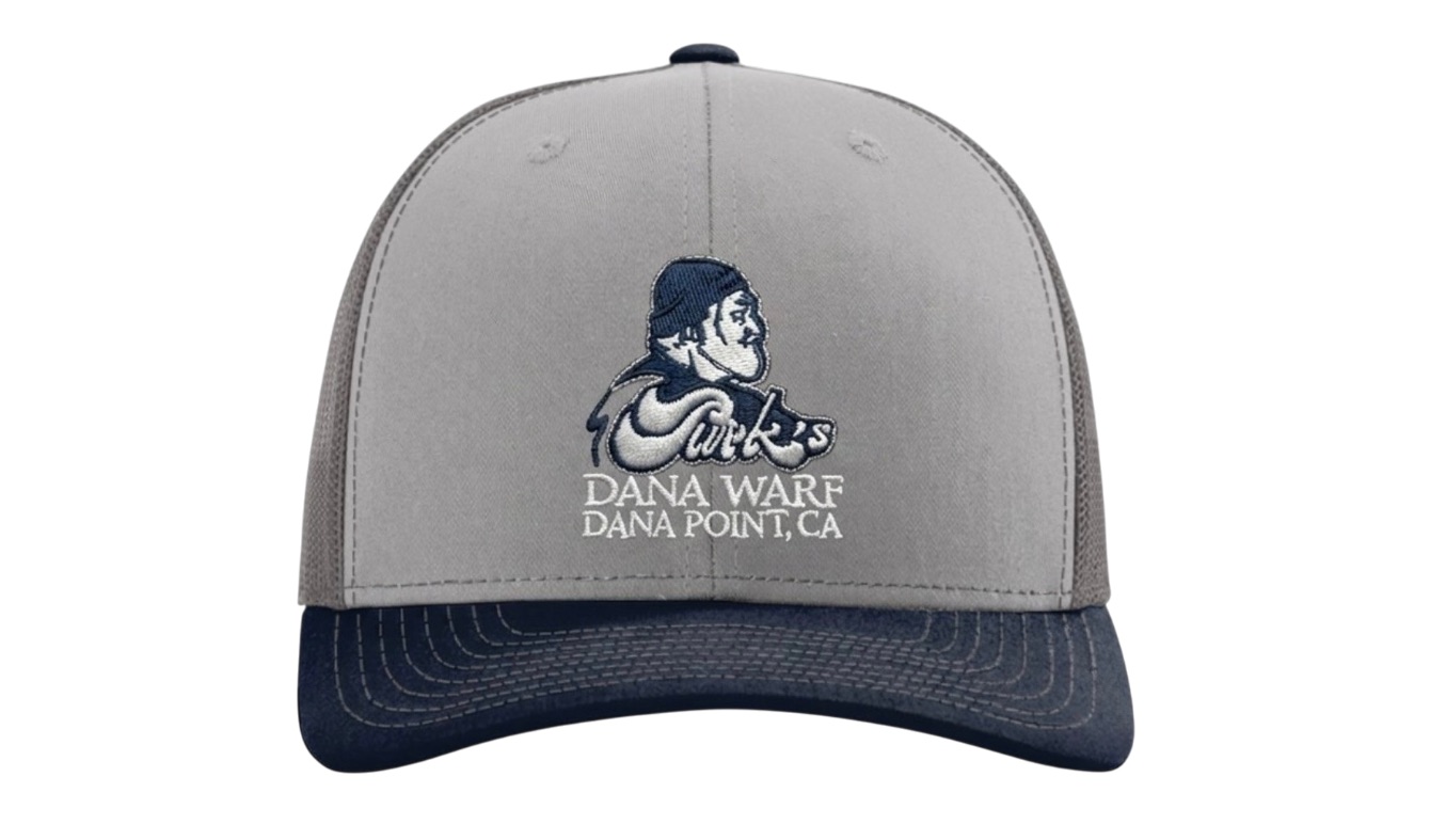 Turk’s Gray and Blue 6-Panel Retro Trucker Cap with Back Mesh Panels (Model #GrayBlue-112)