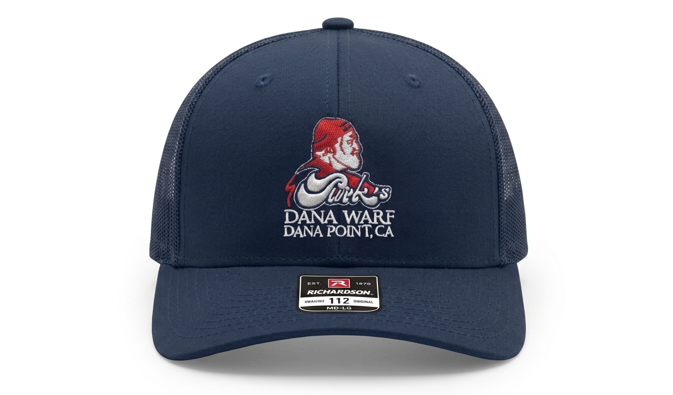 Turk’s Blue 6-Panel Retro Trucker Cap with Back Mesh Panels (Model #Blue-112)