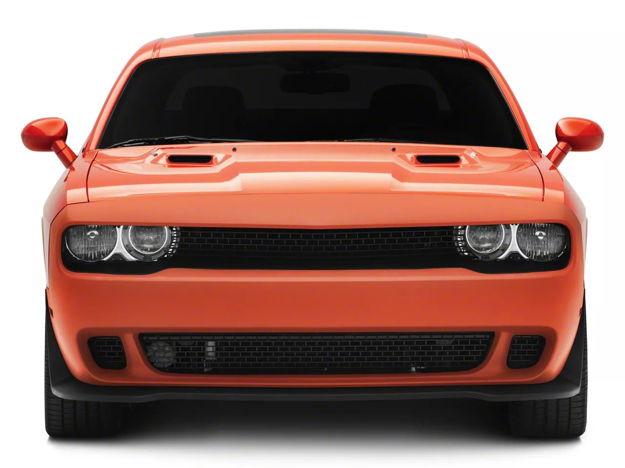 2008 2014 Dodge Challenger Duraflex Hellcat Look Front Bumper 1 Piece Dodge Challenger with 2 Round Fog Lights 2015 Front Bumper Cover by K-Metal.