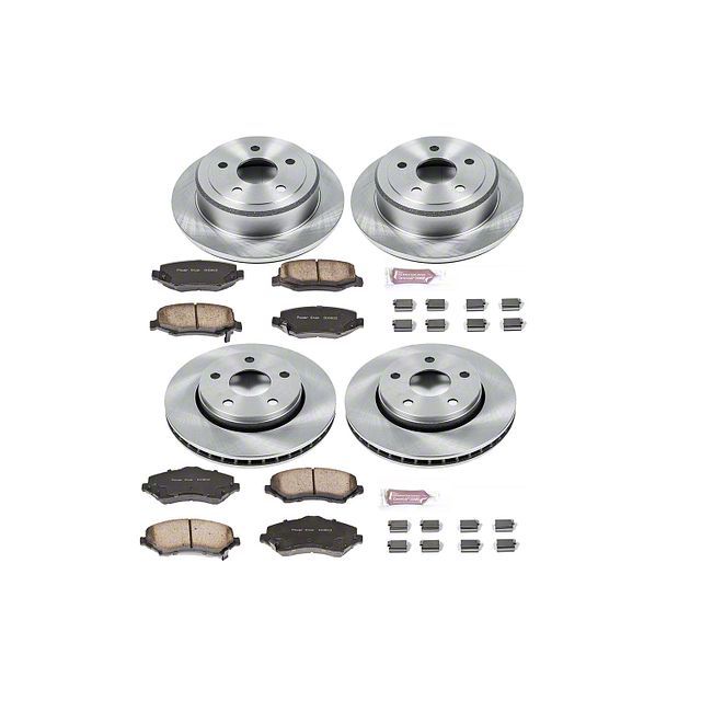Power Stop Oe Replacement Brake Rotor Pad Kit Front Rear 07 18 Jeep Wrangler Jk
