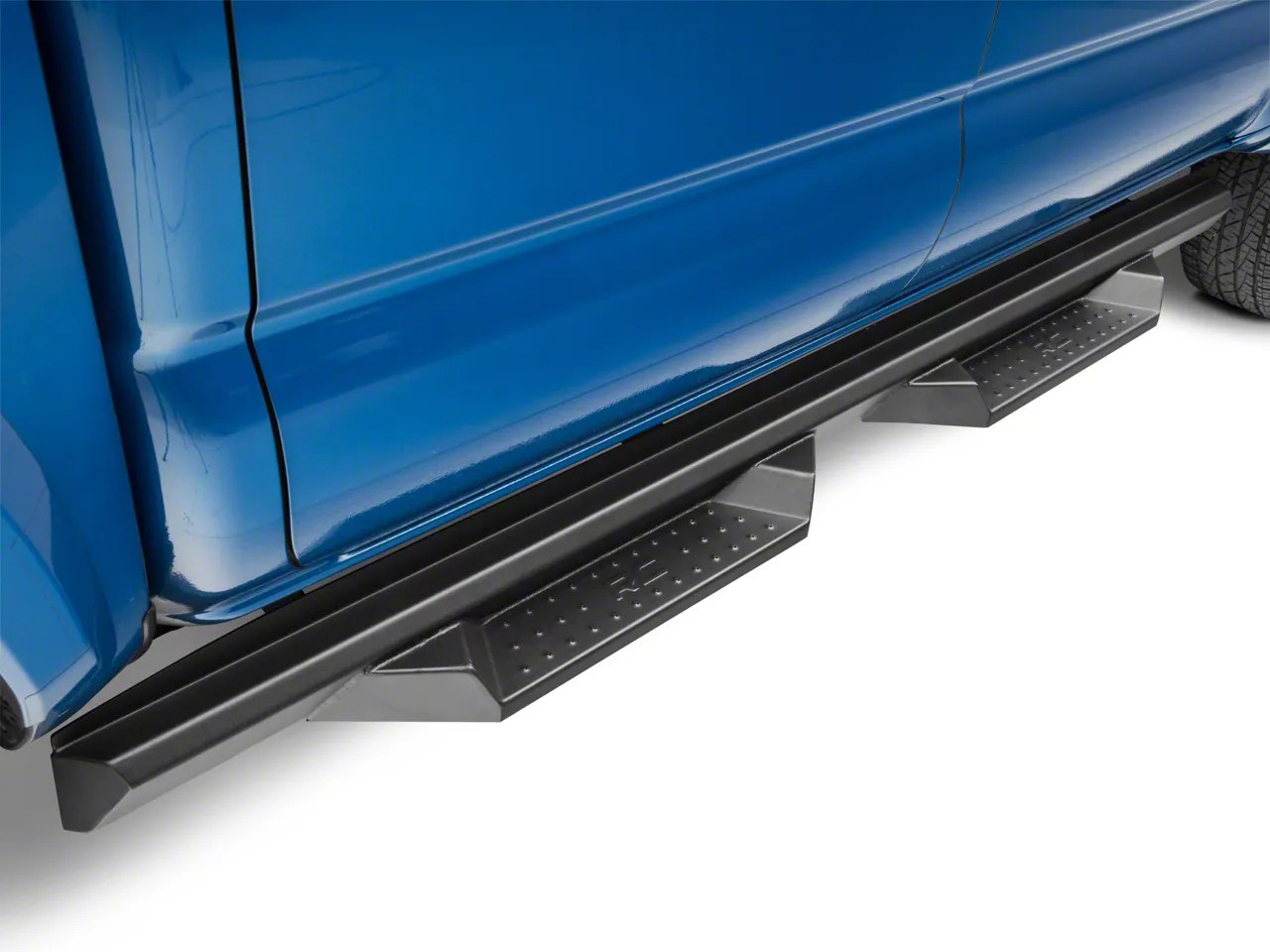 Rough country tacoma cab length ds2 drop side step bars; black