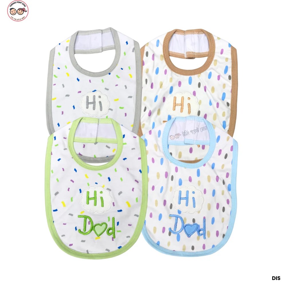 Hi Dad Printed Cotton Bibs