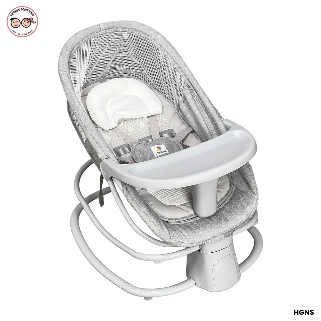 Mastela 4 in 1 Multifunctional Electric Baby Swing Bassinet with Dining Tray 18Kg - Gray