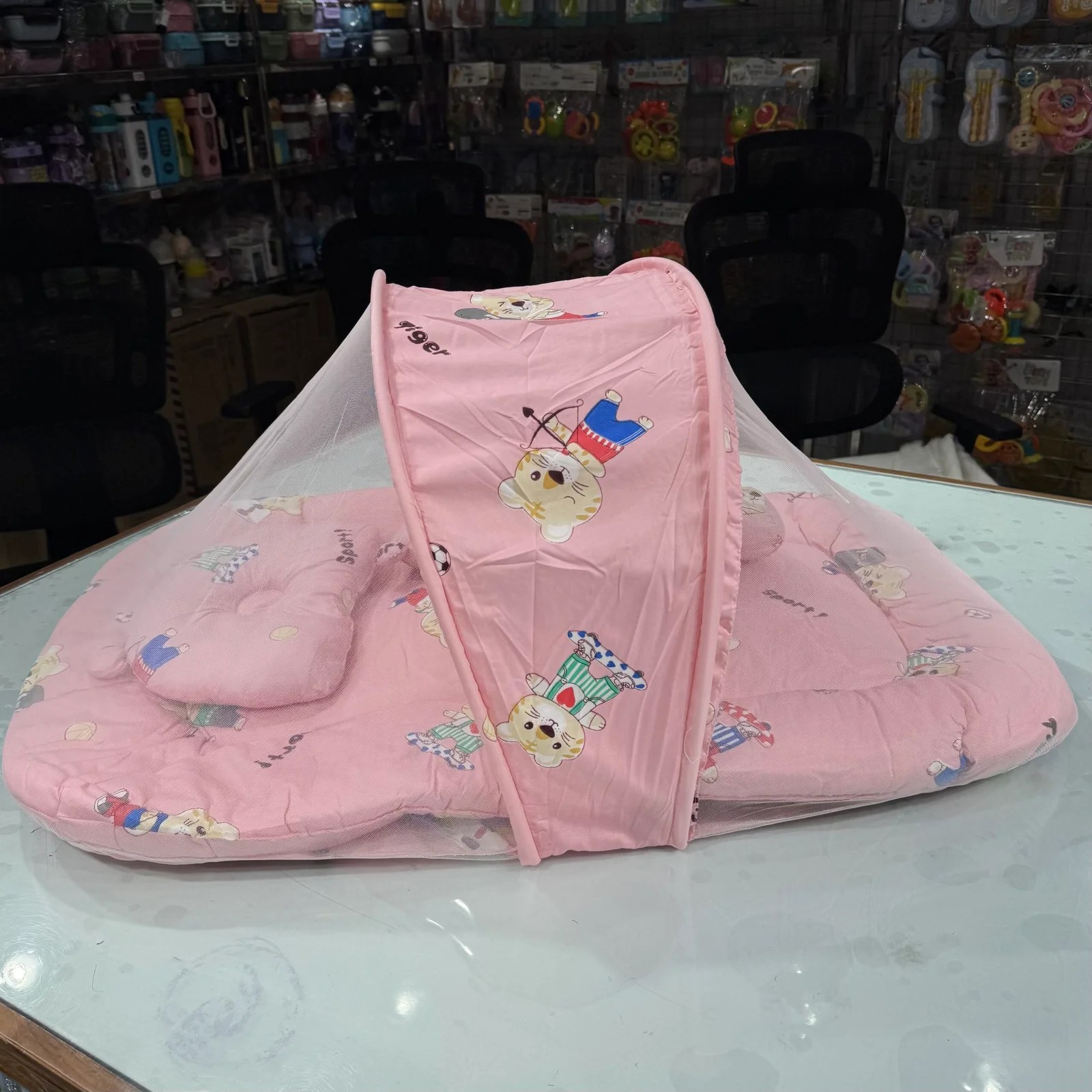 Baby Bedding Set with Mosquito Net Tiger - Thailand(Pink)