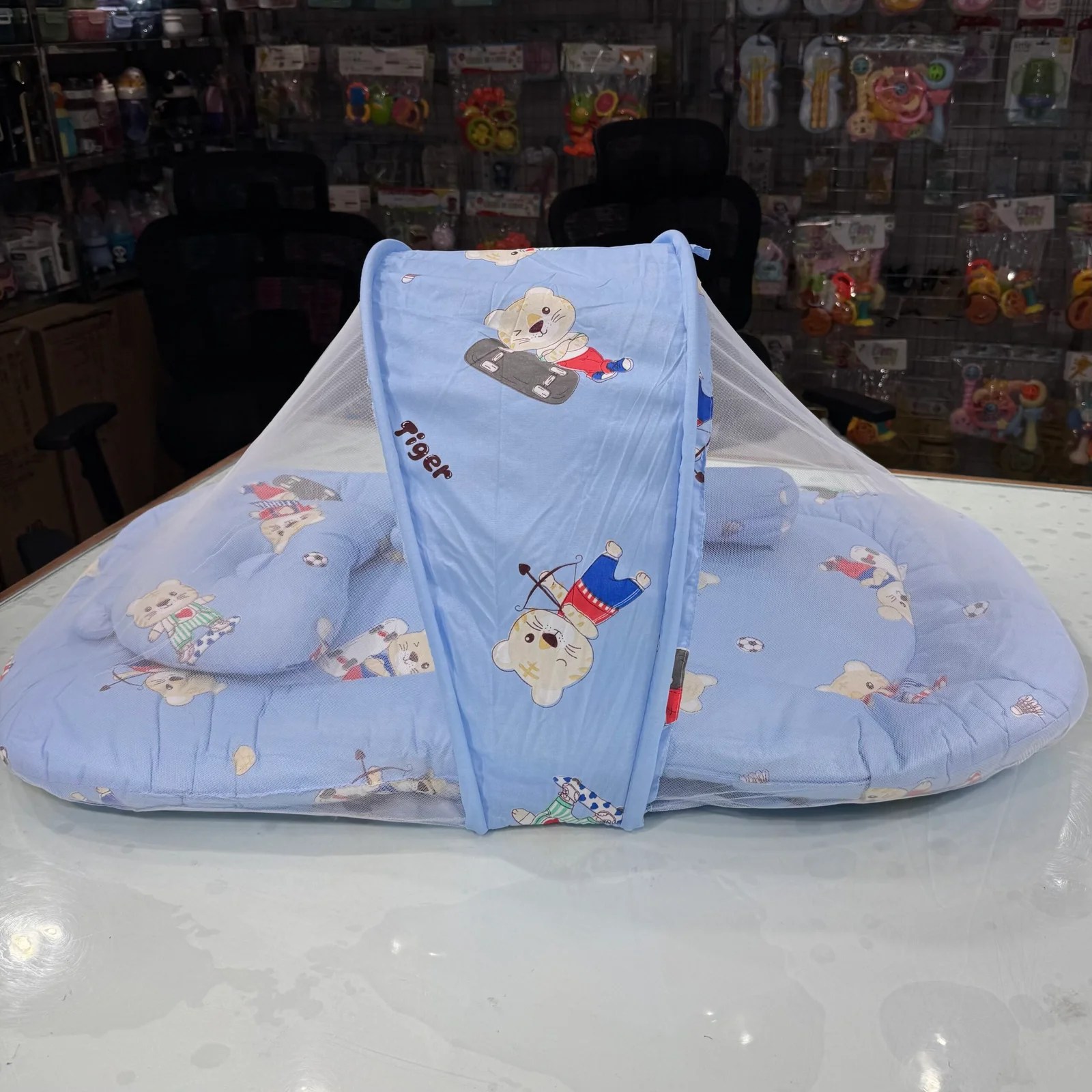 Baby Bedding Set with Mosquito Net Tiger - Thailand(Blue)