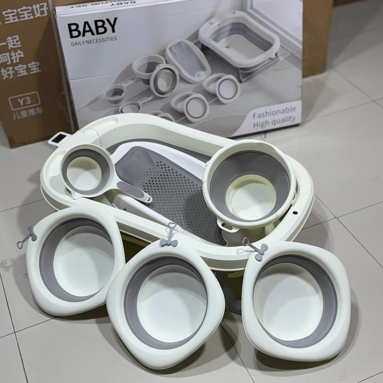 Foldable Silicon Baby Bathtub Set(7pcs)