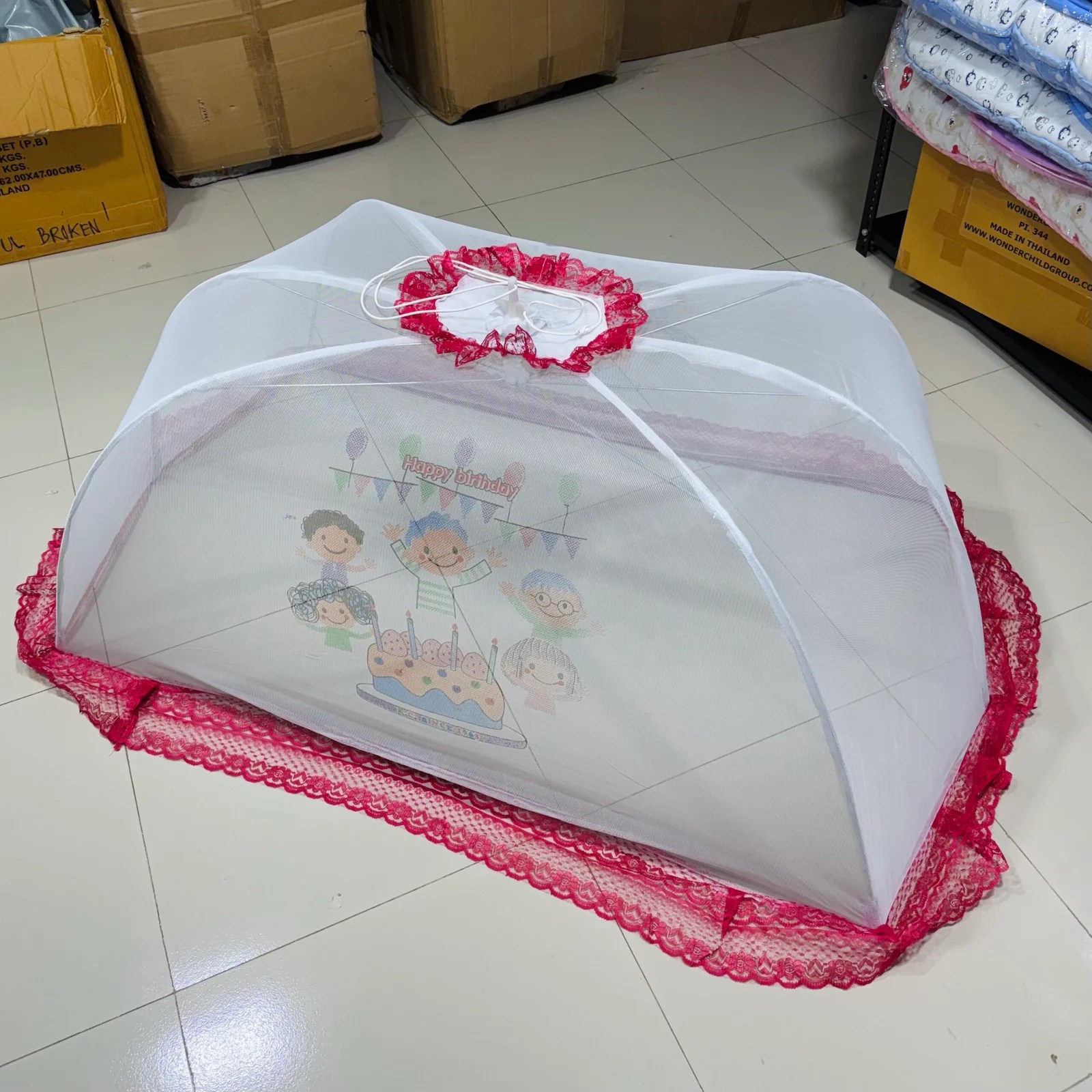 Eagle Printed Mosquito Net Red - LL