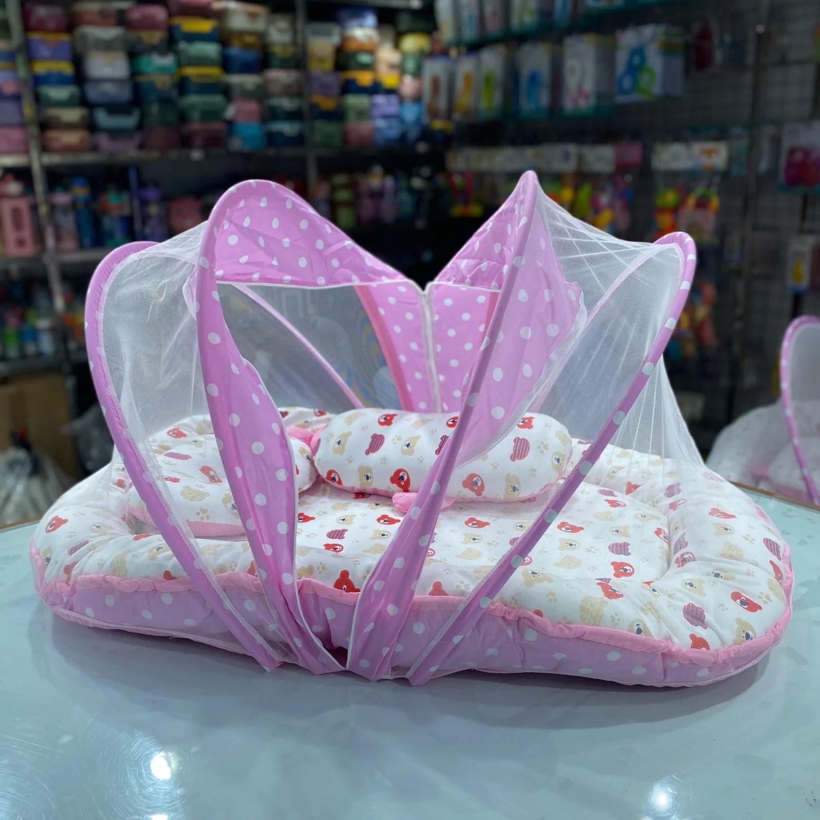 Baby Bedding Set with Mosquito Net - Thailand(Pink)