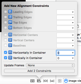 Image view alignment menu