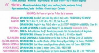 Funcionan en los Sistemas DIF centros de acopio para damnificados