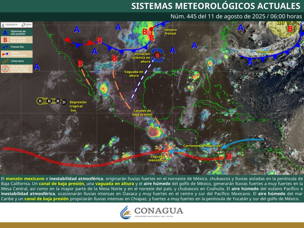Pronóstico del clima en Quintana Roo para hoy lunes 11 de agosto 2025