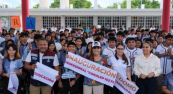 Entrega Mara Lezama un nuevo domo, en el Conalep 102 ‘Felipe Carrillo Puerto’, para el bienestar de más de 550 estudiantes