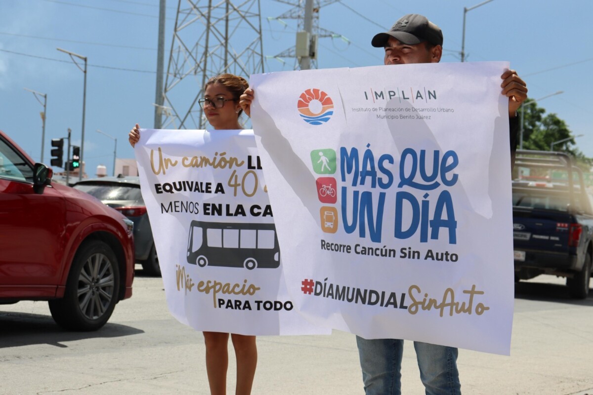 Cancún se suma al Día Mundial Sin Auto, con mensajes por una movilidad sostenible