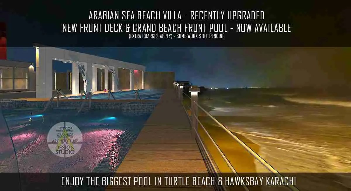 Arabian Sea Beach Villa | Upgraded with Large Pool & Extended Deck
