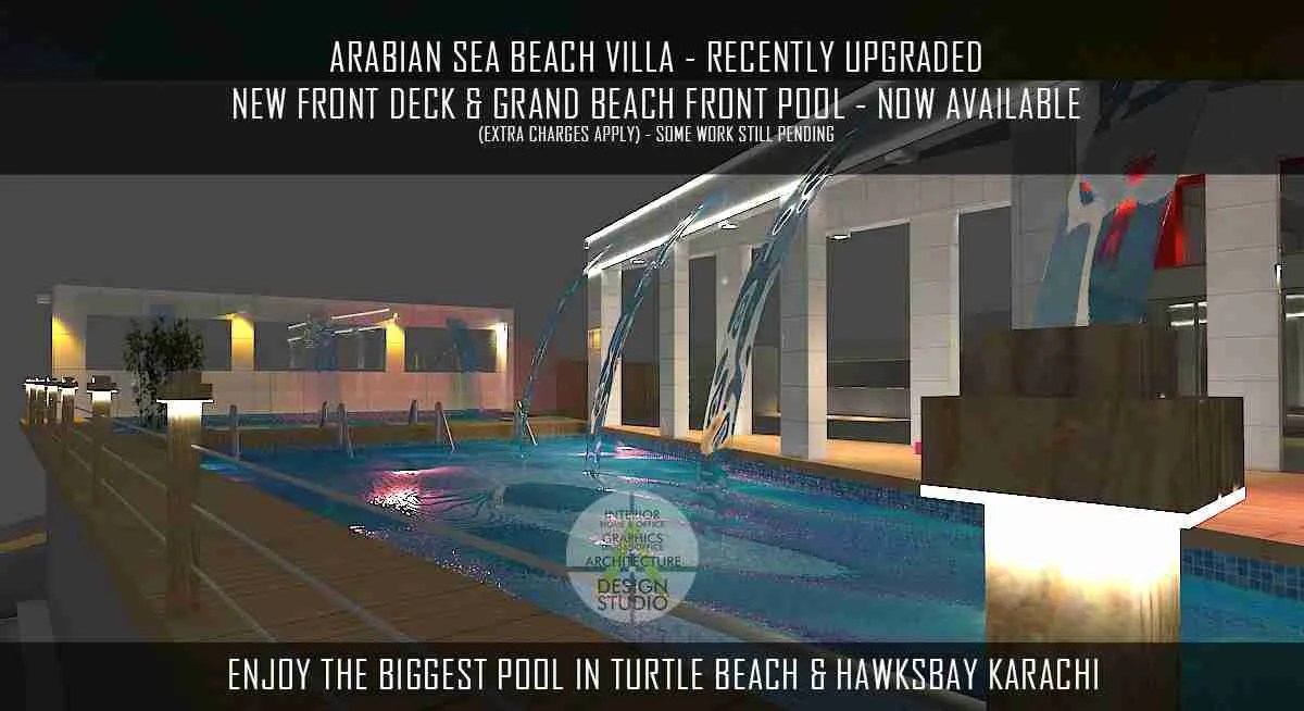 Arabian Sea Beach Villa | Upgraded with Large Pool & Extended Deck