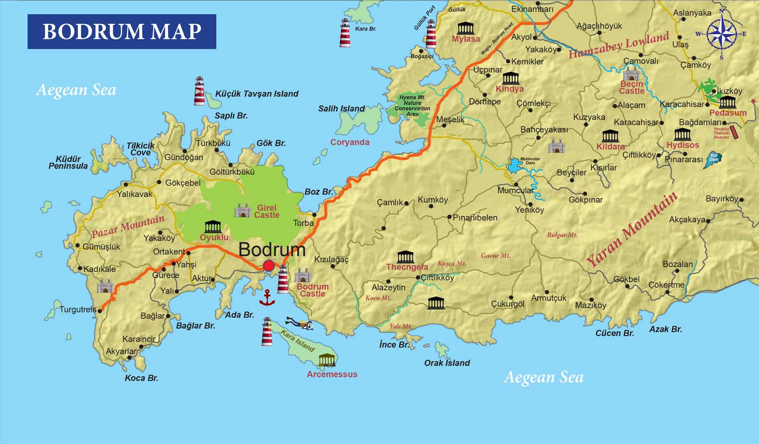 See the latest bodrum, mugla, turquie realvue™ weather satellite map, showing a realistic view of bodrum, mugla, turquie from space, as taken from weather . TUTKU TOURS - TURKEY MAPS, Archaeological Map of Turkey, Izmir Tourist