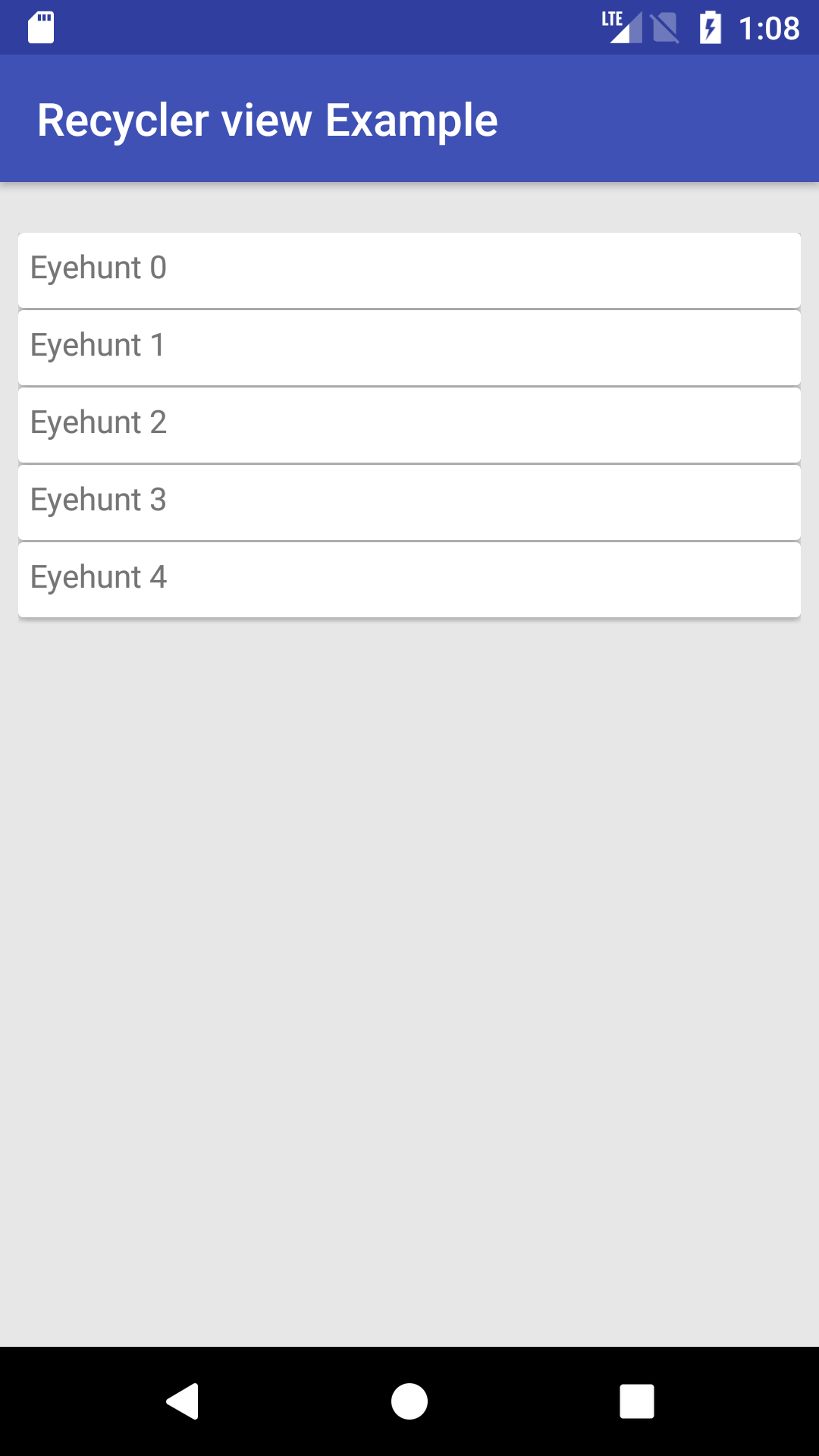 RecyclerView Android example with CardView in Kotlin - EyeHunts