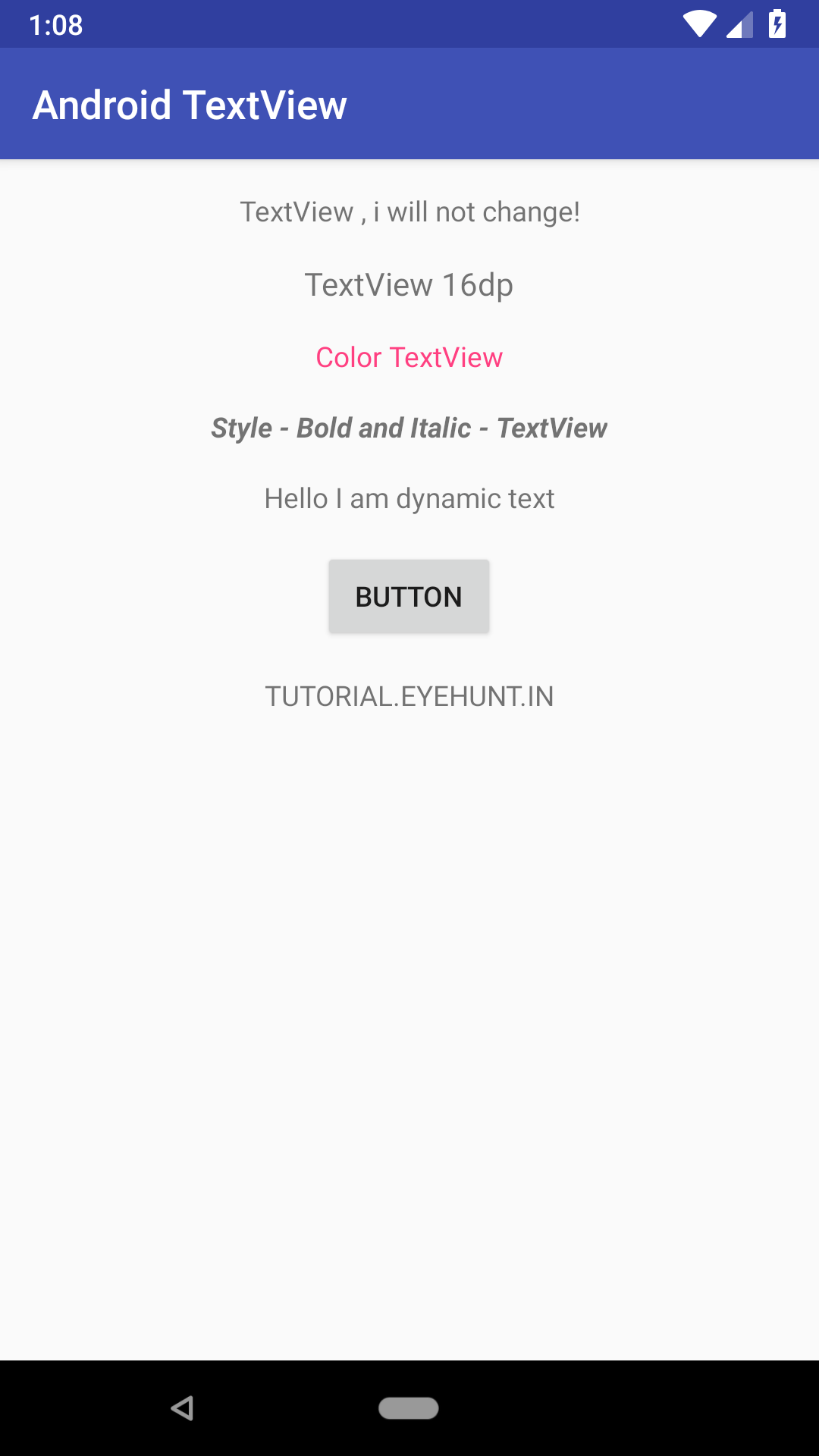 Android TextView and setText Dynamically example in Kotlin - EyeHunts