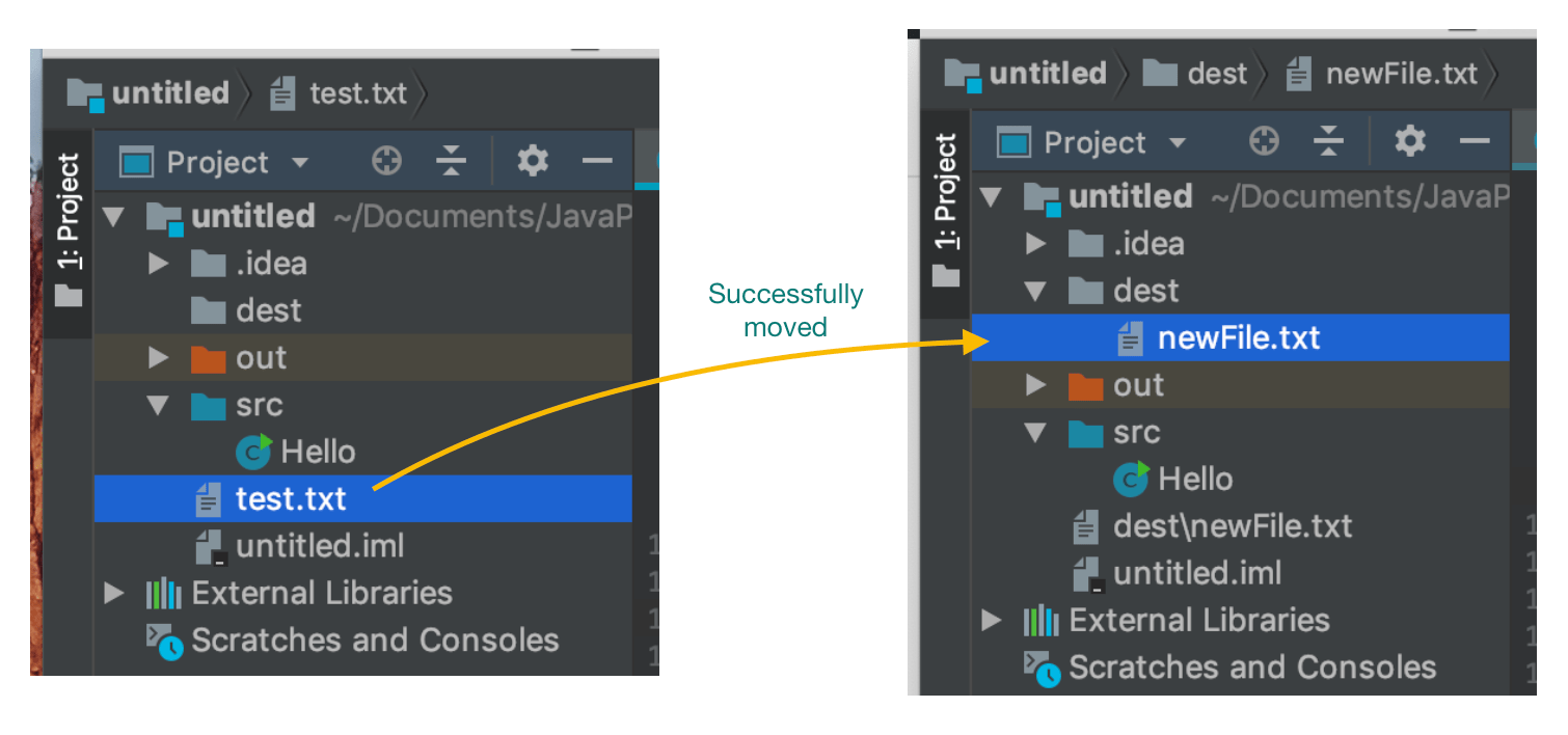 Java Move File | Directory Method with Examples - EyeHunts