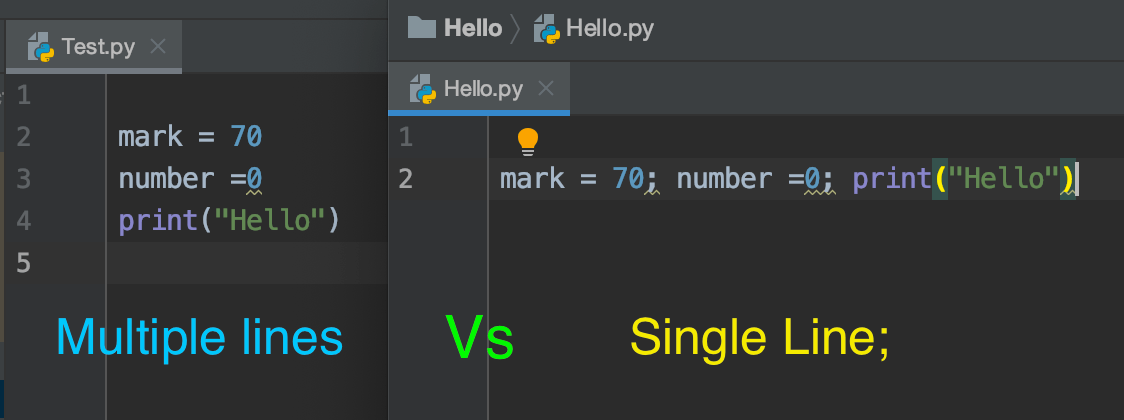 Multiple Statements on a Single Line
