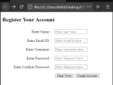 Validation In Javascript For Registration Form Html Example Code
