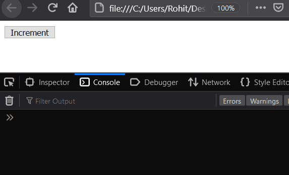 JavaScript increment counter number on button click | Example code