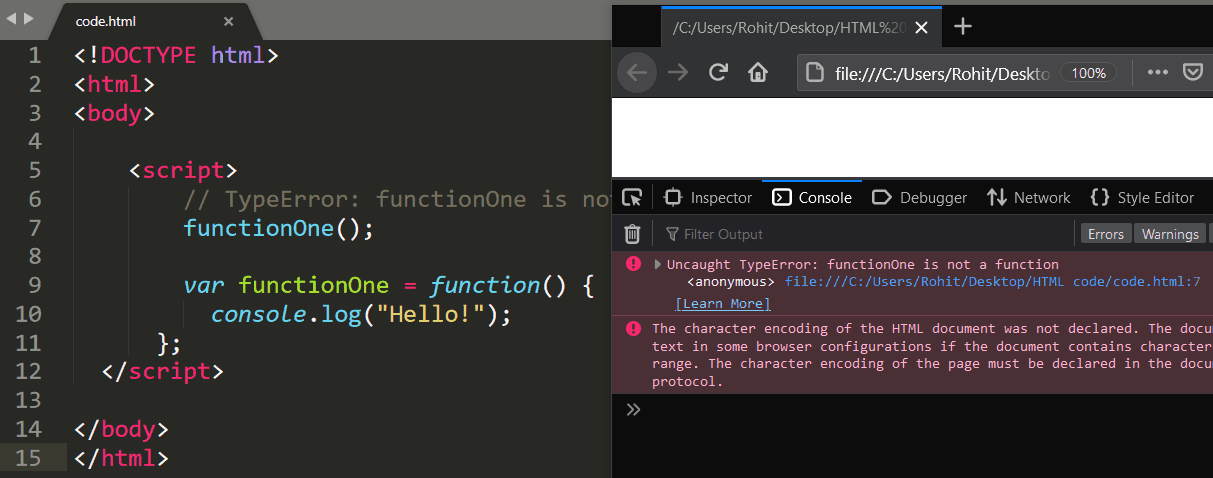 Difference | var functionName = function() {} & function functionName ...