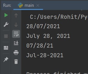 Python print DateTime example code