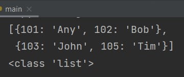 Create a list of dictionaries Python