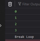 JavaScript while break statement