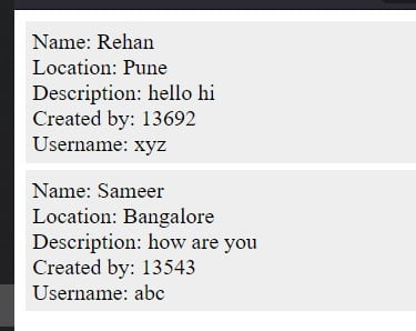 display JSON data in a div when JSON data is in Array