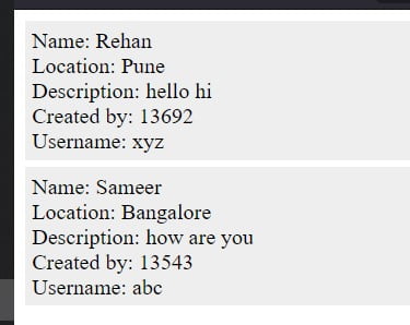 display JSON data in a div when JSON data is in Array