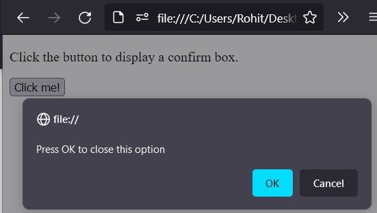 JavaScript confirm Method