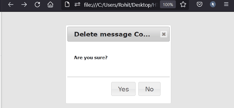 JavaScript confirm title
