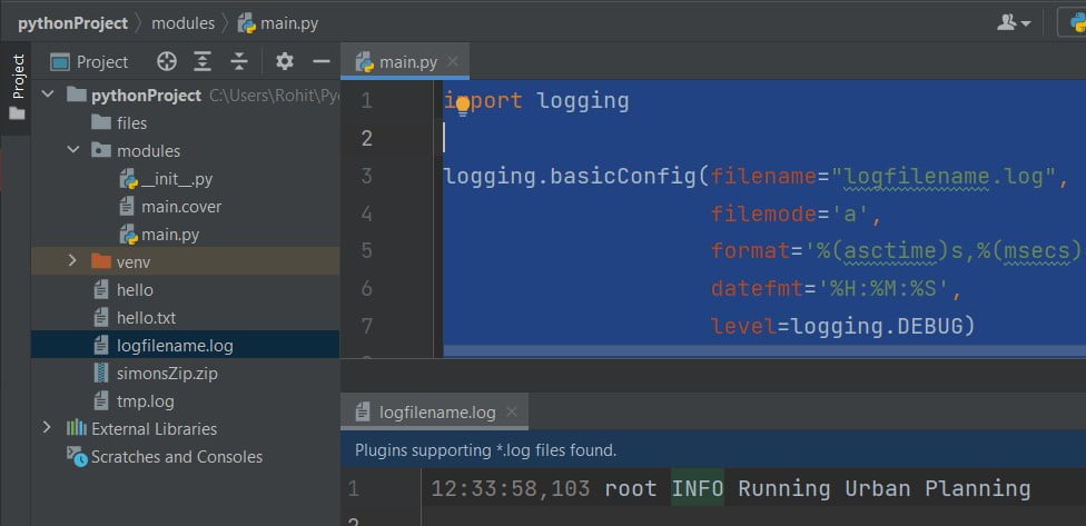 Python logging to file