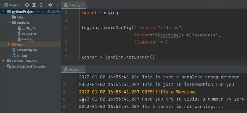 How To Write Logs To A File In Python Delft Stack - Ocean Designs - Modern Desktop Collection