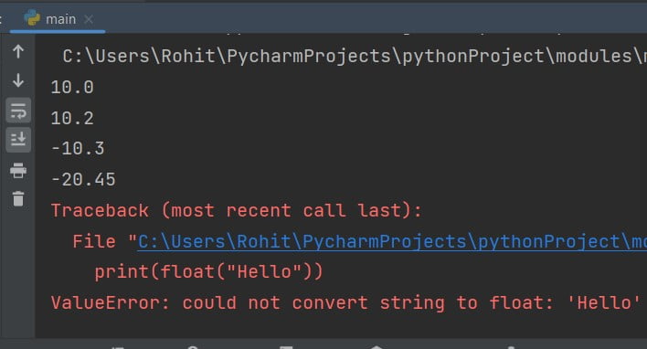 Python float() function