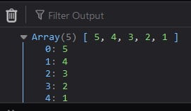 JS function that reverts the input array