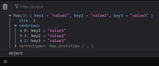 JavaScript new Map with values