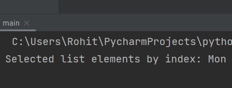 Python select list elements by index